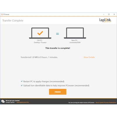 Laplink PCmover Ultimate for 1 Use, Windows (PAFGPCMP0B000PDRCPEN)