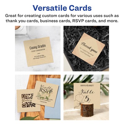 Avery Business Cards, 2.5" x 2.5", Matte Kraft Brown, 450/Box (95271)