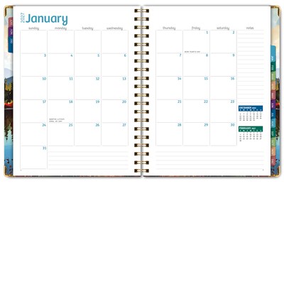 2027 Excello Brands 9" x 11" Weekly & Monthly Standard Planner, Paperboard Cover, Lake View (FSHN-CY27-8511-82)