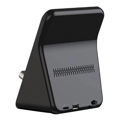 Azpen Fast Wireless Charging Hub with Bluetooth Speakers & Speakerphone, 10 Watt, Black (DockAll D5)