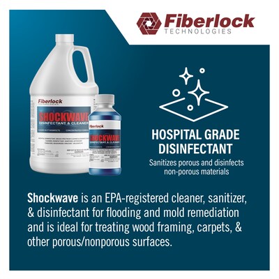 Fiberlock ShockWave Disinfecting Specialty Cleaner Bottle, Light Scent, 128 oz. (8316-1)