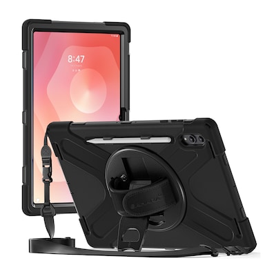 SaharaCase Raider-X Series Heavy Duty Case for Galaxy Tab S11 Ultra, Hand Strap & Shoulder Strap, Scorpion Black (TB00503)