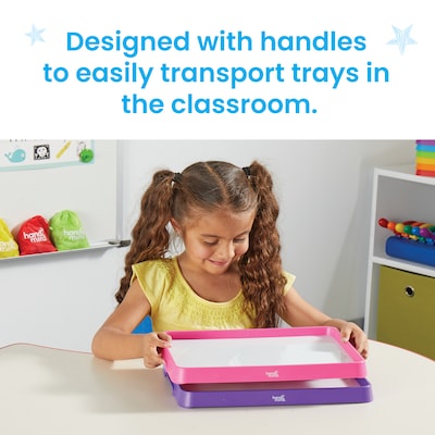 hand2mind Magnetic Dry-Erase Activity Trays, Pink/Purple (98908)