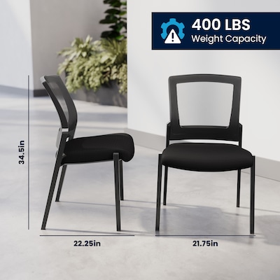 Flash Furniture Hercules Stackable Side Chairs, Black, 4/Pk (4HL0010W1BK)