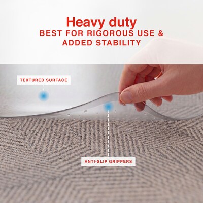 Quill Brand® Chairmat, For Flat-Pile Carpets, Standard Lip, 45" x 53"