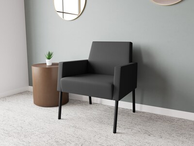 Lesro Mystic Lounge Fabric Guest Chair, Open House Graphite/Black (ML1101.SBK-01OHGP)