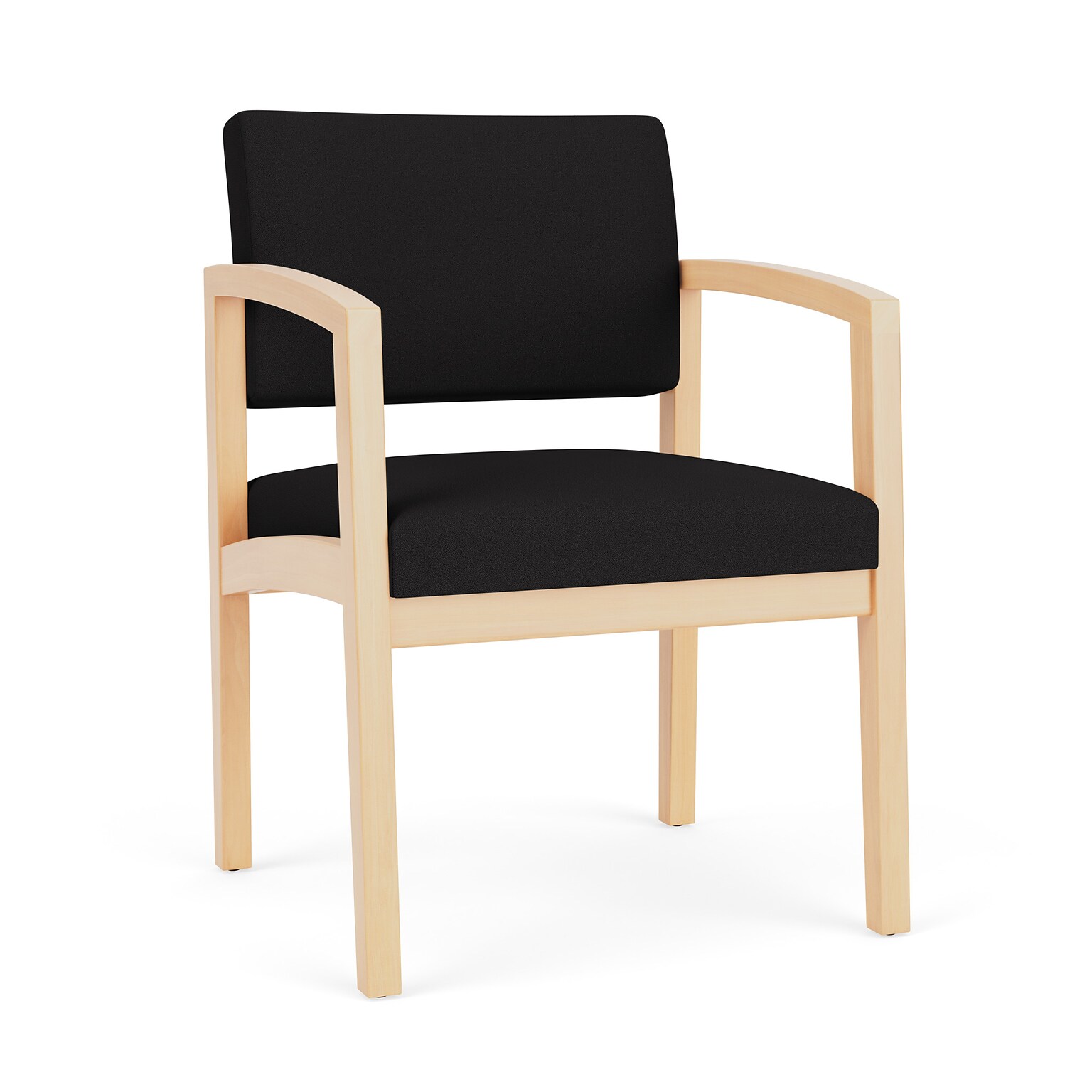 Lesro Lenox Wood Fabric Guest Chair, Open House Black/Natural (LW1101.WNA-01OHBK)