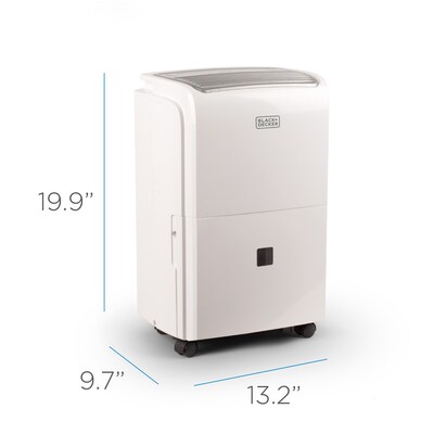 Black & Decker Energy Star 30-Pint Portable Dehumidifier, 2-Speed, Covers up to 3000 sq. ft., White (BDT30WTB)