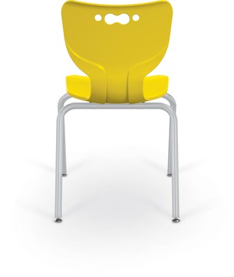 MooreCo 18" Hierarchy Student Chair with 4 Legs, Yellow/Platinum Base (703673561983)