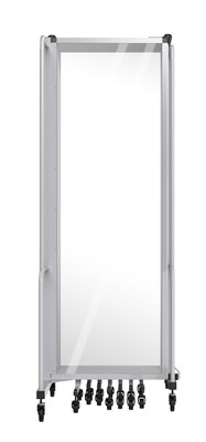 National Public Seating Robo Series 11-Panel Folding Mobile Room Divider, 72"H x 256"W, Clear Acrylic (RDG6-11CA)