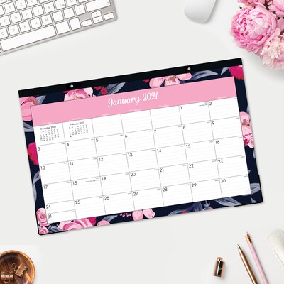 2027 Blue Sky Mimi Pink 17" x 11" Monthly Desk Pad Calendar, Pink (148626-27)
