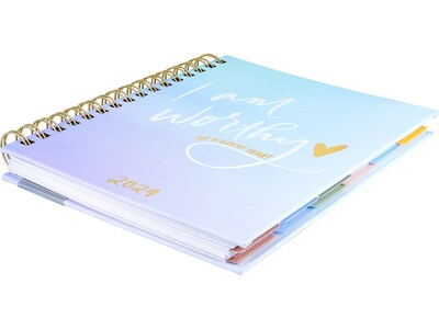 2024 Eccolo Fun Spiral Agenda 7 x 8.63 Weekly Planner, Blue/Purple (RY24-401B)