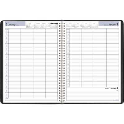 2026 AT-A-GLANCE DayMinder 8 x 11 4-Person Daily Appointment Book, Faux Leather Cover, Black (G560-00-26)