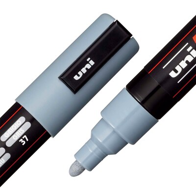 POSCA PC-5M Water Based Paint Marker, Medium Bullet Tip, Grey, 3/Pack (UBCPC5MGREY-3)