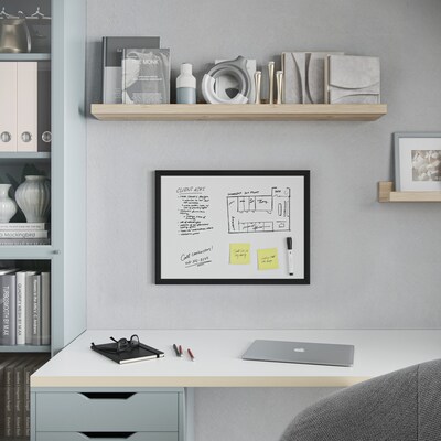 U Brands Magnetic Dry Erase Whiteboard, Black MDF Frame, 23" x 17" (307U00-01)