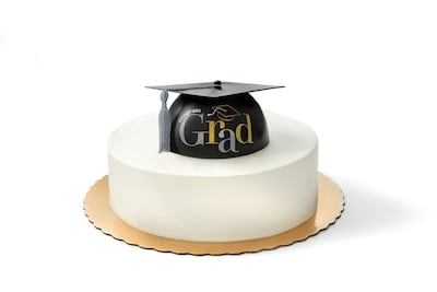 Party City Congrats Grad Cake Topper, Black/Silver/Gold (AM100122)