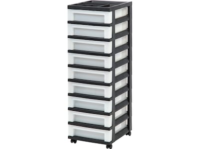 Iris 9-Drawer Standalone Storage, Black/Translucent White (585005)