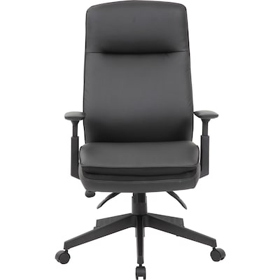 Lorell Soft High-Back Ergonomic Vinyl Swivel Executive Office Chair, Black (LLR03206)