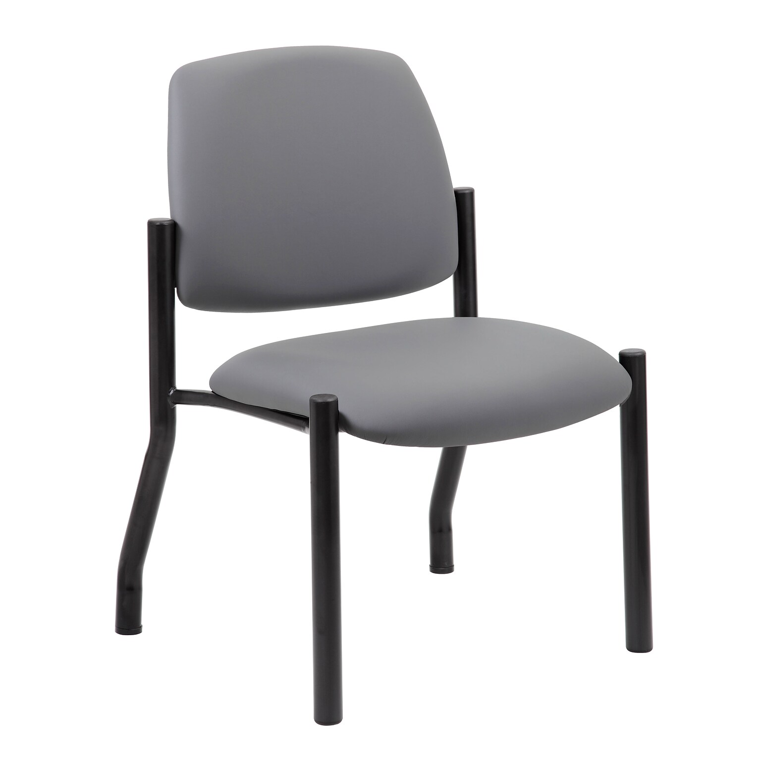 Boss Office Products Bariatric Armless Vinyl Guest Chair, 300 lb. Capacity, Grey (B9595AM-GY)