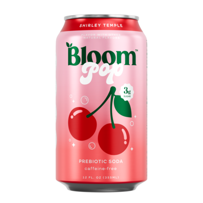 Bloom Pop Prebiotic Shirley Temple Soda, Caffeine Free, 12 oz., 12 Cans/Carton (20040257)