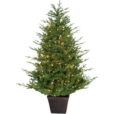 5-ft Adirondack Pre-Lit Potted Christmas Tree, Warm White