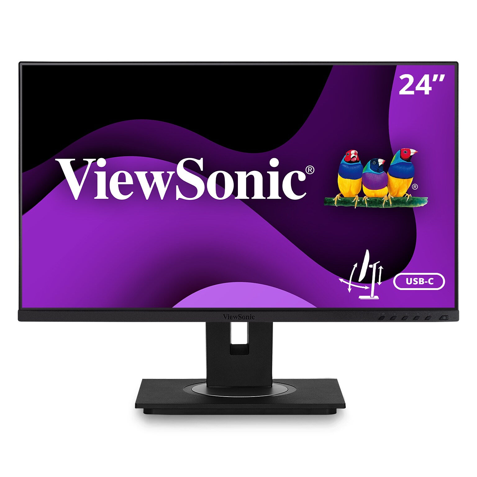 ViewSonic Ergonomic 24 1080P 60Hz LCD Monitor, Black (VG2456)