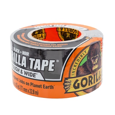 Gorilla Tough & Wide Duct Tape, 2.88 X 25 yds., Black (106425)