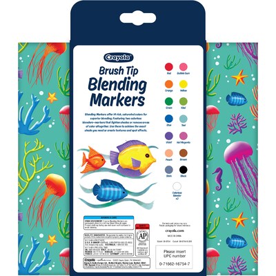 Crayola Blending Water Based Markers, Assorted Colors, 16/Pack (BIN586754)