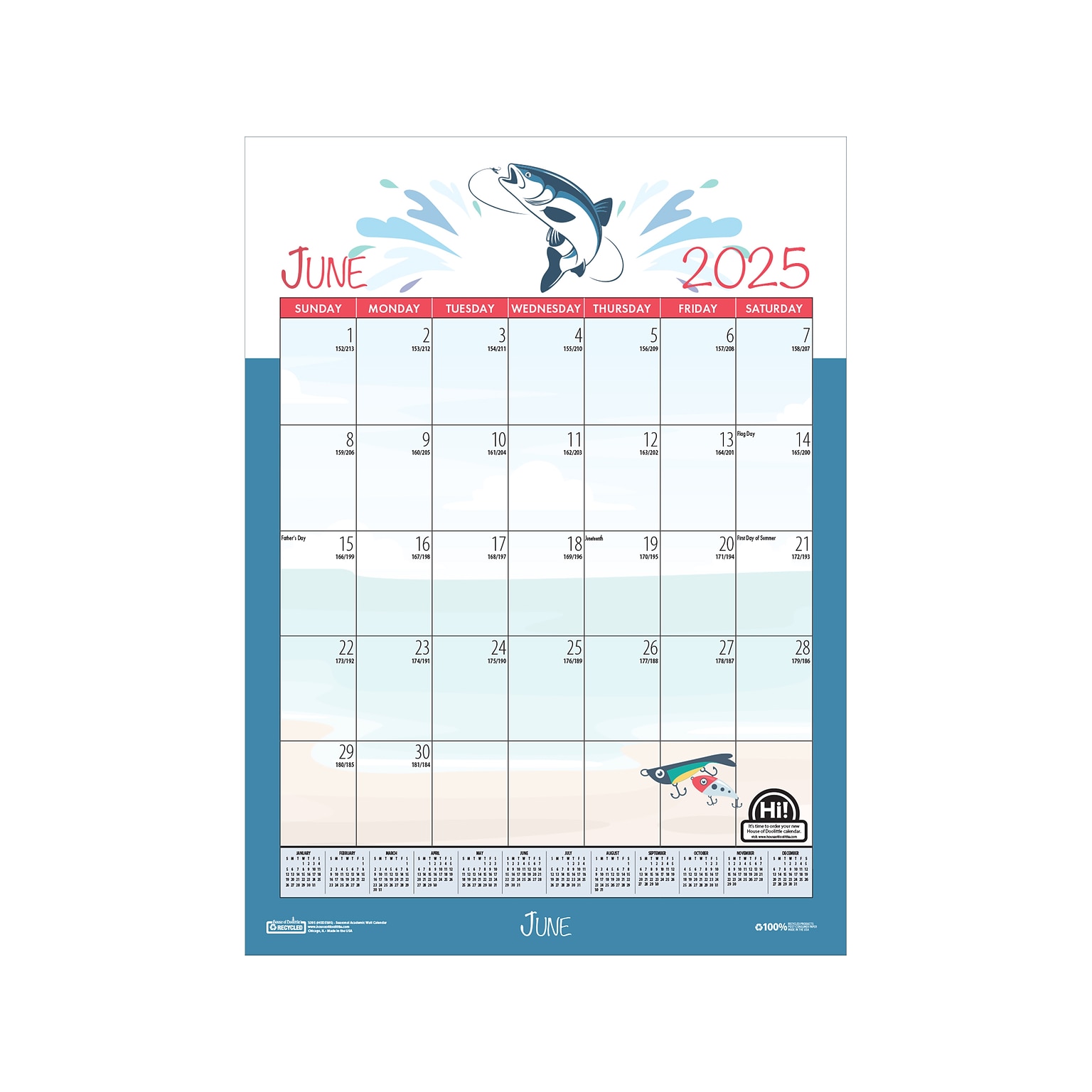 2024-2025 House of Doolittle Seasonal Holiday Depictions 16.5 x 12 Academic Monthly Wall Calendar (3395-25)