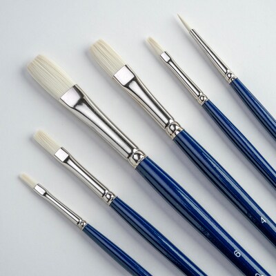 Silver Brush Bristlon Flat Brush Set, 6/Pack (SLVBR1951)