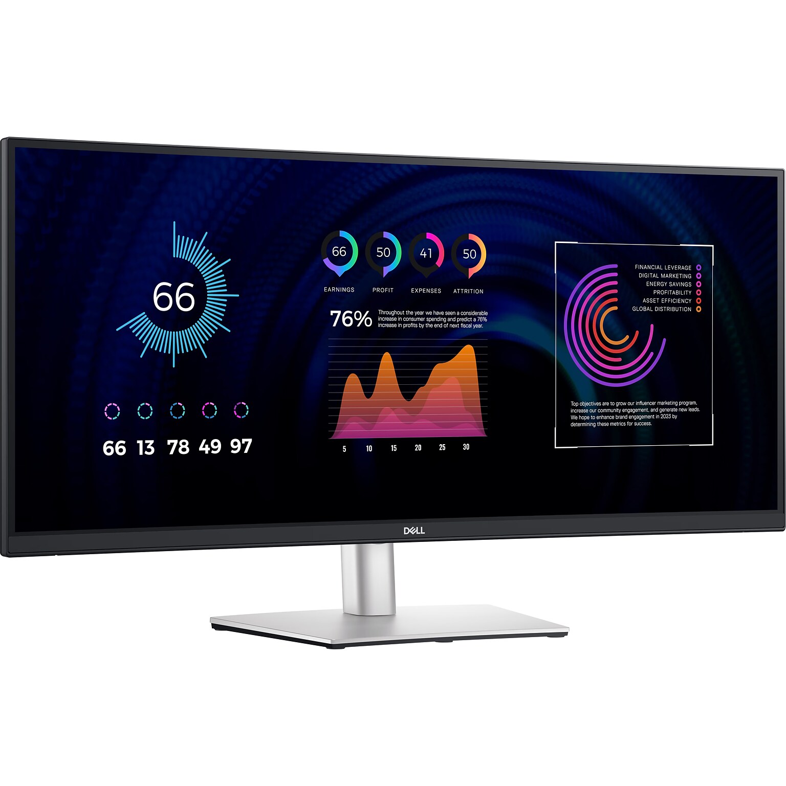 Dell 34 60 Hz Curved LCD Monitor, Black/Gray (P3424WE)