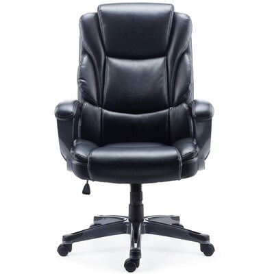 Quill Brand® Mcallum Bonded Leather Manager Chair, Black (51473)