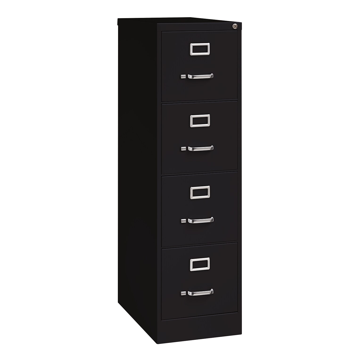 Hirsh Commercial 4-Drawer Vertical File Cabinet, Letter Size, Lockable, 52H x 15W x 25D, Black (14116)