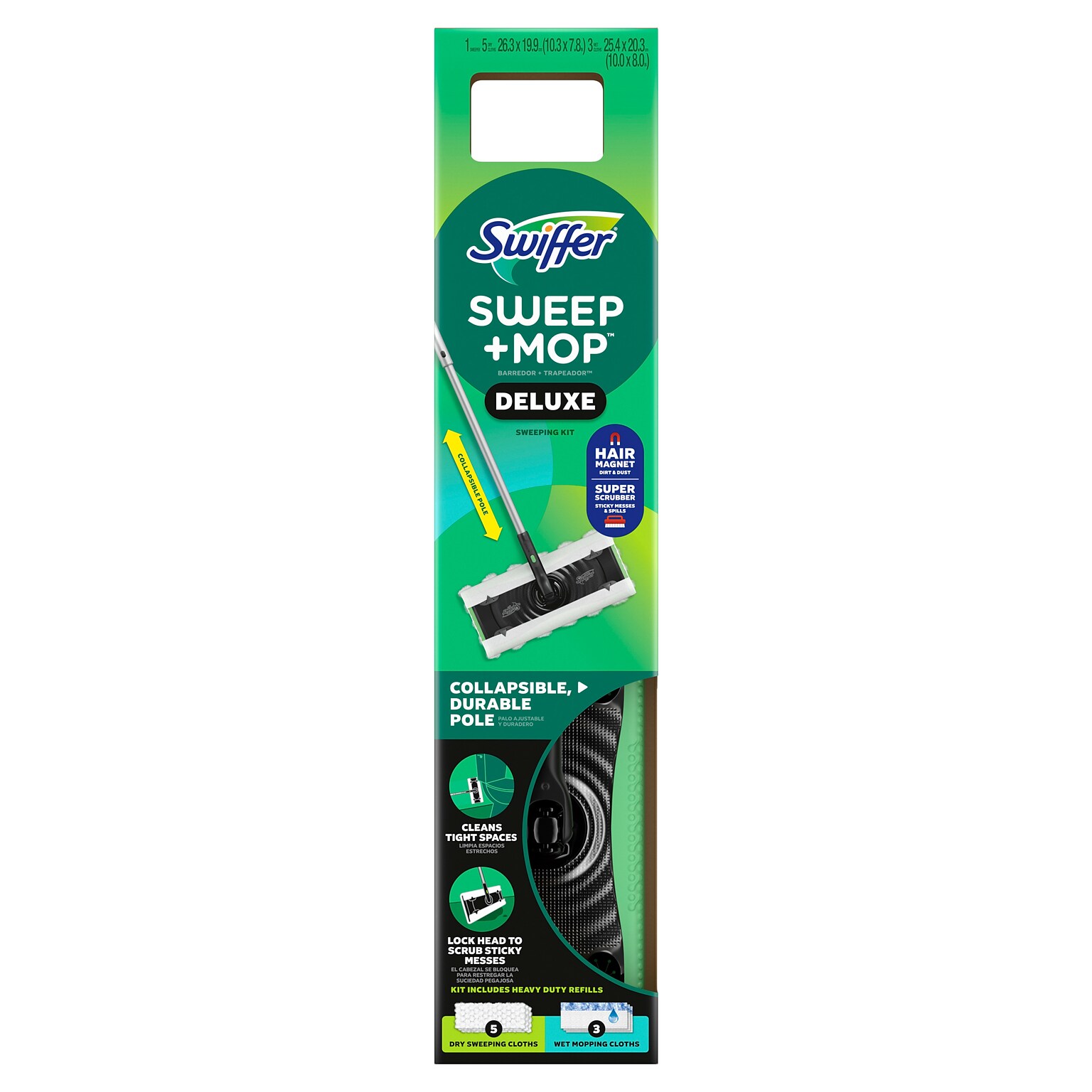 Swiffer Sweep and Mop Deluxe, 2-in-1 Floor Mopping and Sweeping Kit (16413)