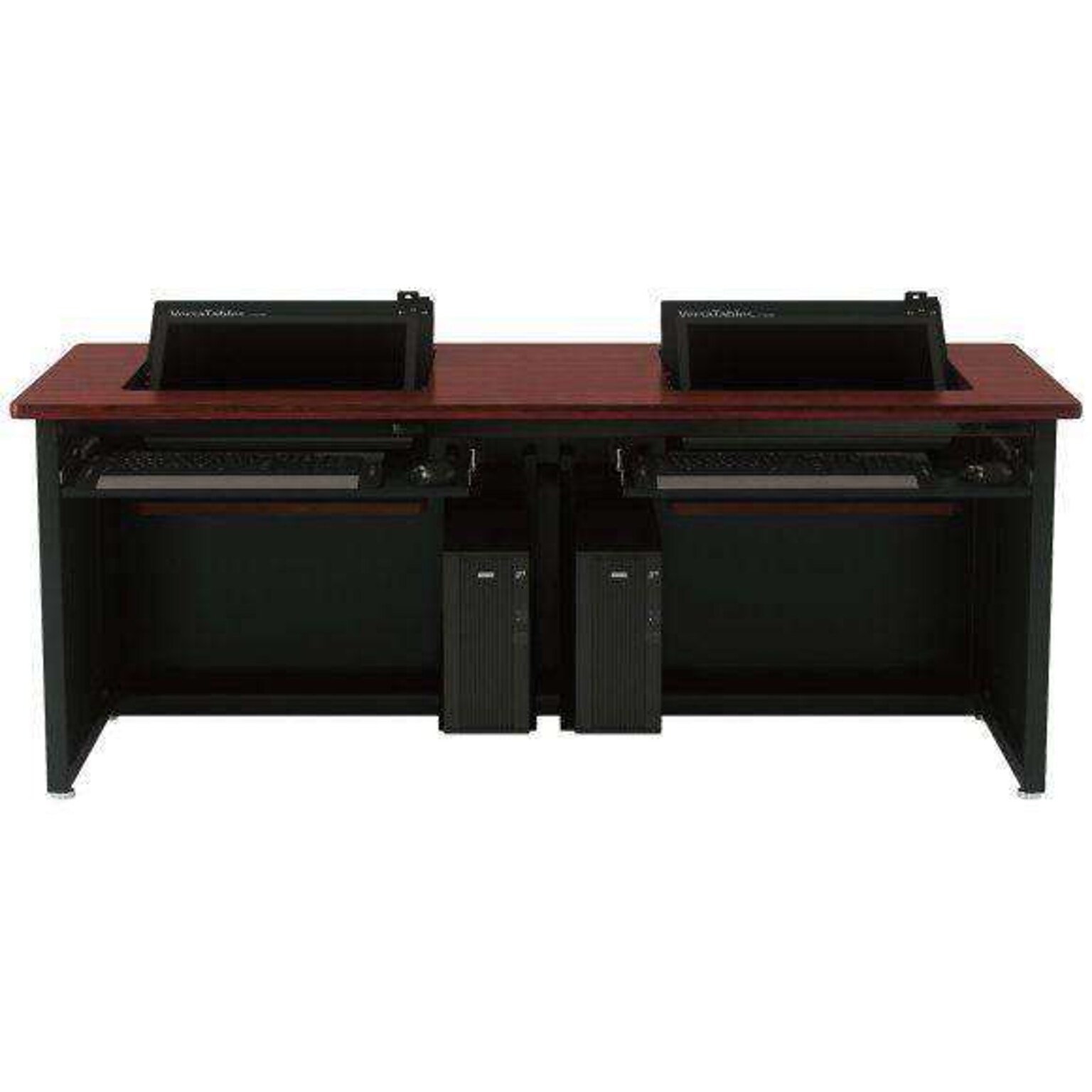 VersaDesk Enclosed Revolution 60W Computer Desk, Cherry/Black (RSD6030-BC)