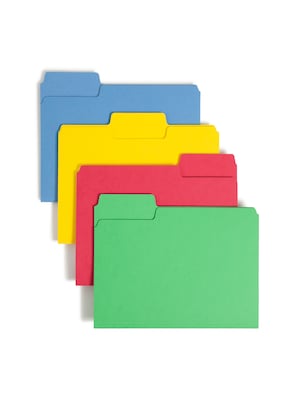 Smead SuperTab Heavy Duty File Folders, 1/3 Cut, Letter Size, Multicolor, 50/Box (10410)