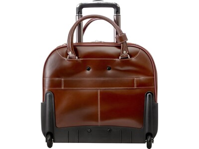 McKlein DENALI 15" Leather Rolling Laptop Bag, Red (99706)