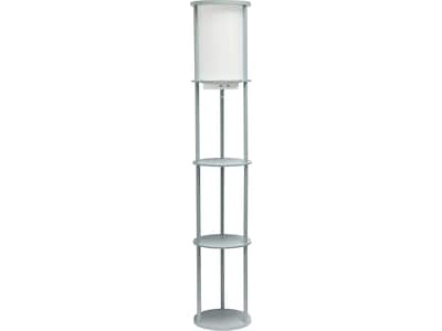 Simple Designs 62.5 Matte Gray Floor Lamp with Cylindrical Shade (LF2010-GRY)