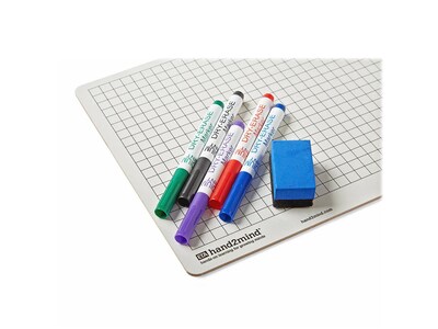 hand2mind Double-Sided Dry-Erase Whiteboard, 12" x 9", 30/Pack (42343)