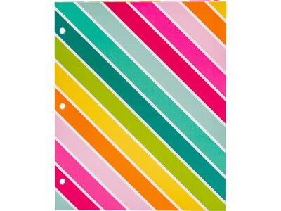 Pukka Pad Carpe Diem Rainbow Color Wash 3-Hole Punched 2-Pocket Portfolio Folders, Assorted Colors, 6/Pack (9097-CD)