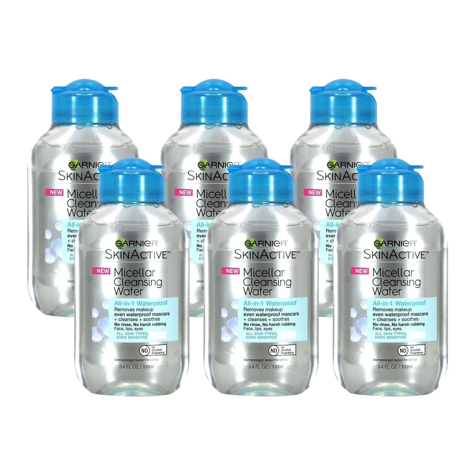 Garnier Micellar Cleansing Water, 3.4 oz Bottle, 6 Bottles/Bag, 18 Bags/Carton