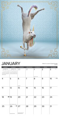 2026 Willow Creek Unicorn Yoga 12" x 12" Monthly Wall Calendar (53058)