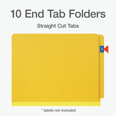 Pendaflex Pressboard Classification Folder, 2-Dividers, 2 Expansion, Letter Size, Yellow, 10/Box (1006949)