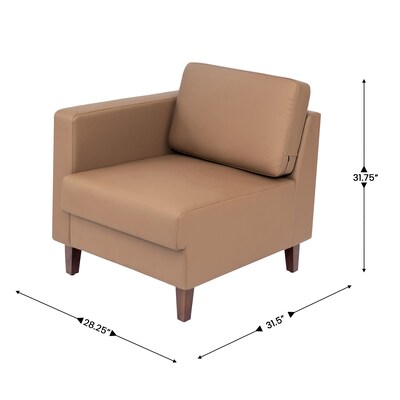 Flash Furniture Hercules Artemis LeatherSoft Left Arm Reception Chair, Cognac (ZB8921CLACOGNAC)