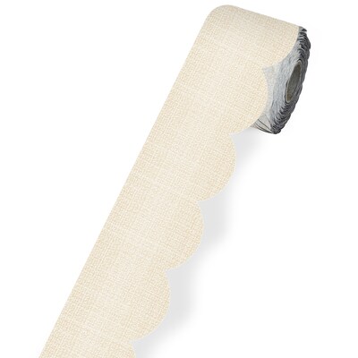 Carson Dellosa Education Linen Rolled Scalloped Borders, 3 x 65, Linen, 3/Bundle (CD-108505-3)
