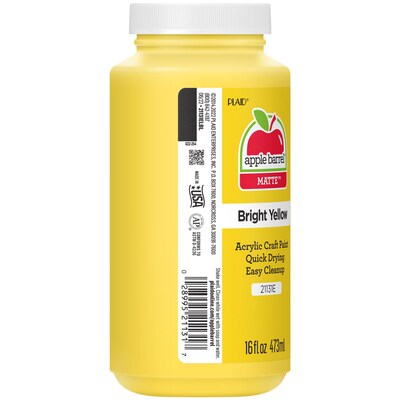 Apple Barrel Acrylic Paint Matte, 16oz., Bright Yellow, 3/Pack(APP21131E-3)