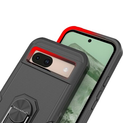 SaharaCase Raider Series Rugged Case for Google Pixel 8a, Shock Absorbing, Scorpion Black (CP00571)