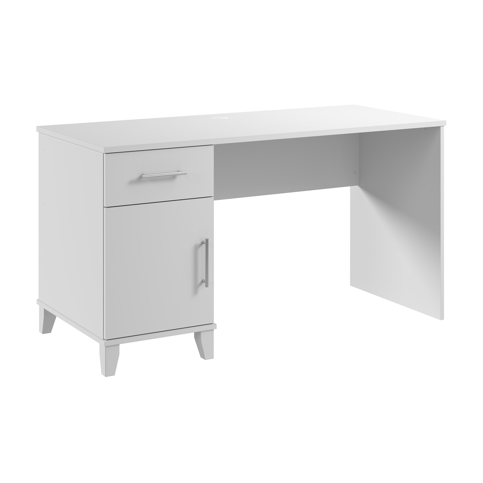 Bush Furniture Somerset 54W Office Desk with Drawer and Storage Cabinet, White (WC81954)