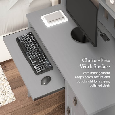 Bush Furniture Salinas 48"W Small Computer Desk with Hutch, Cape Cod Gray (MY72308-03)