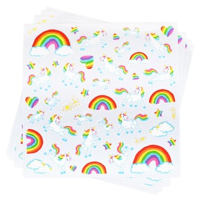 Ready2Learn Foam Unicorn and Rainbow Stickers, Multicolored, 180/Pack (CE-10086)
